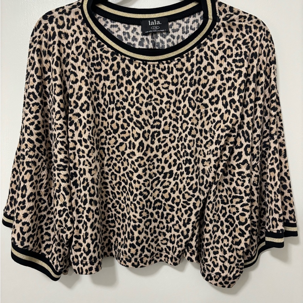 Dressed in LALA Leopard Print Crop Top - Black and Tan